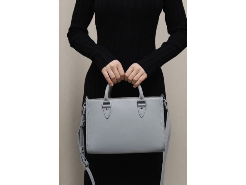 Женская кожаная сумка Fancy сірий краст, фото 10