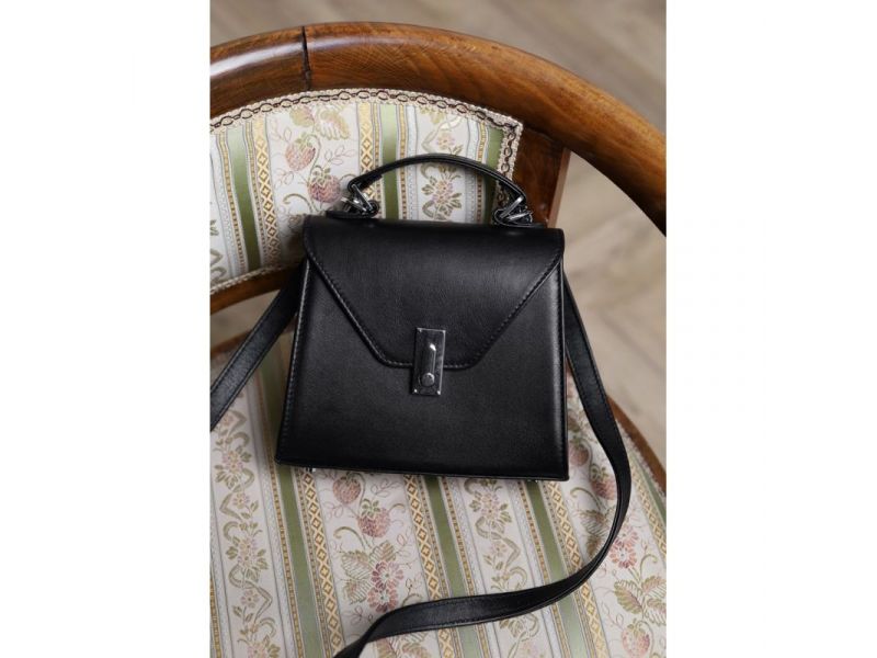 Женская кожаная сумка Futsy Черная, фото 9