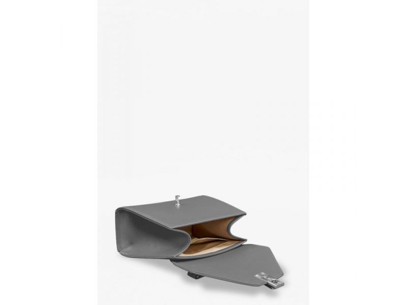 Женская кожаная сумка Futsy Серая, фото 8