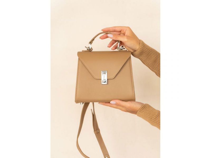 Женская кожаная сумка Futsy Карамель, фото 10