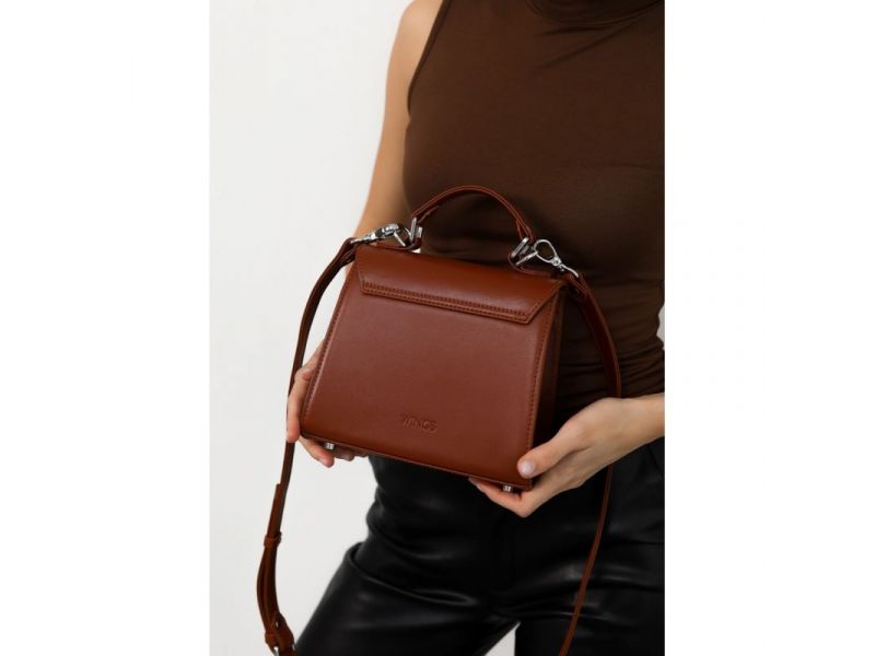 Женская кожаная сумка Futsy Светло-коричневая, фото 4