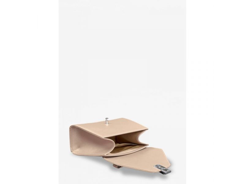 Женская кожаная сумка Futsy Светло-бежевая, фото 8