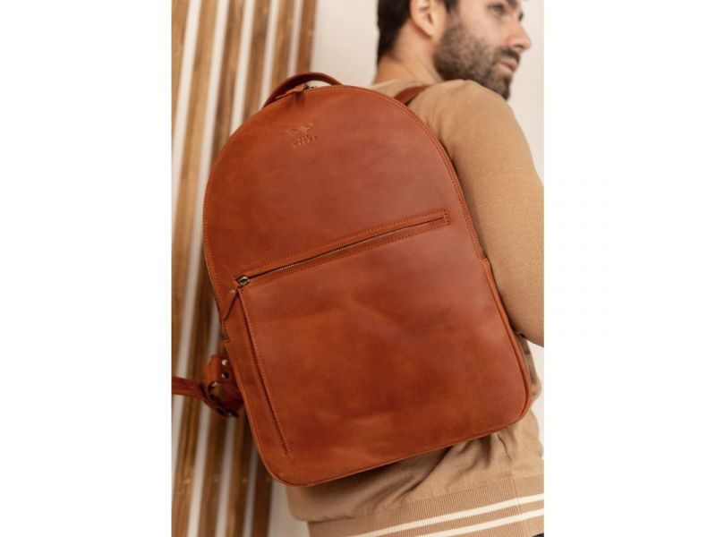 Кожаный рюкзак Groove L светло-коричневый винтаж, фото 1