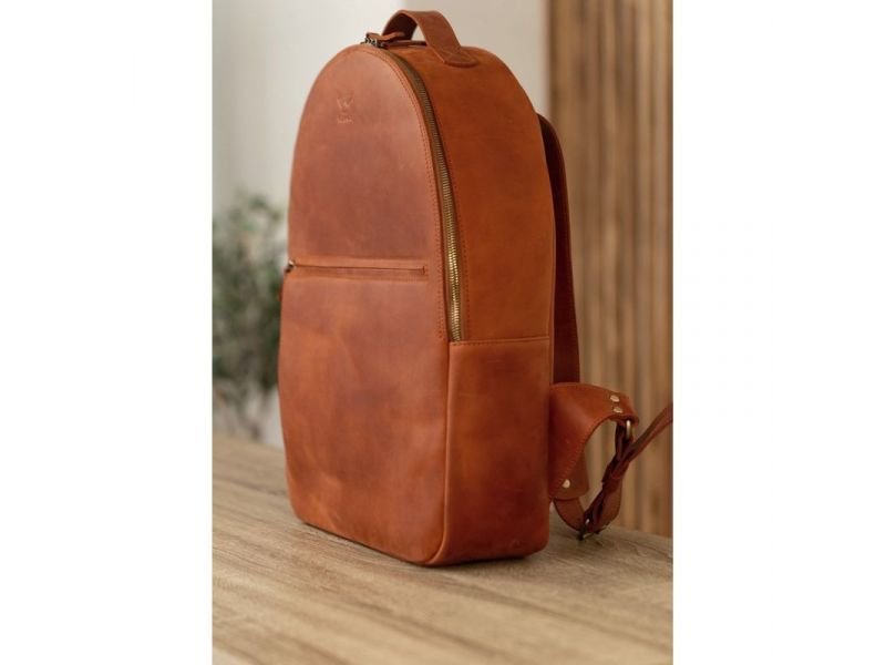 Кожаный рюкзак Groove L светло-коричневый винтаж, фото 9