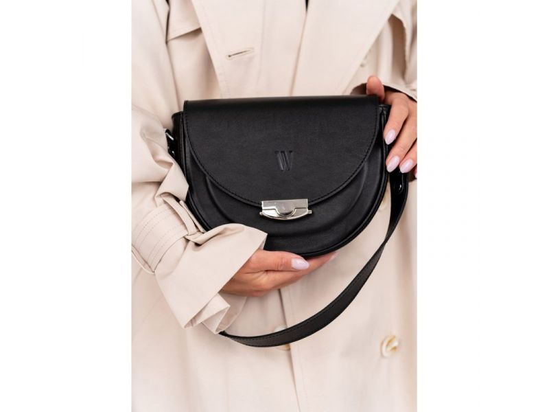 Женская кожаная сумка Kira Черная, фото 1