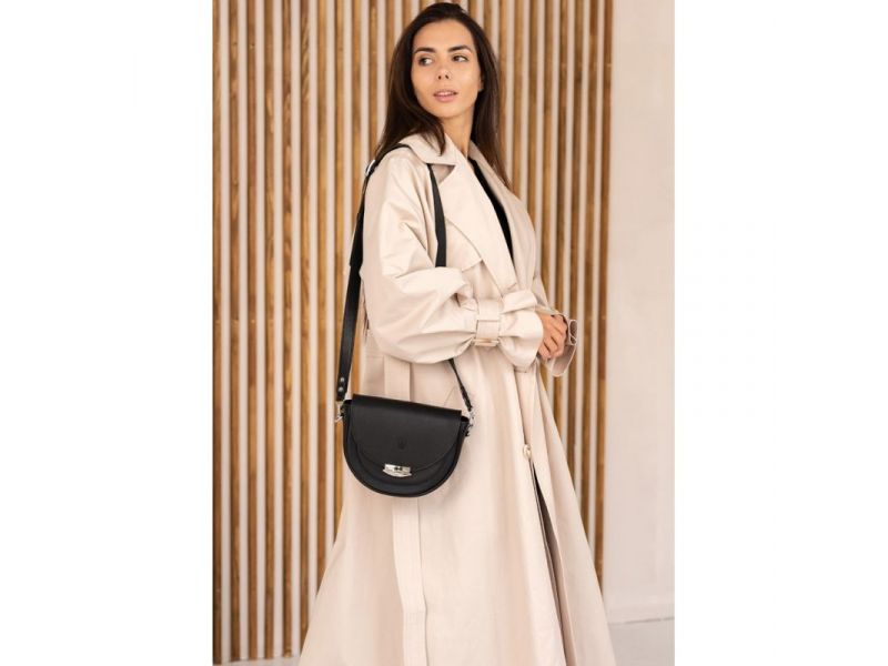 Женская кожаная сумка Kira Черная, фото 2