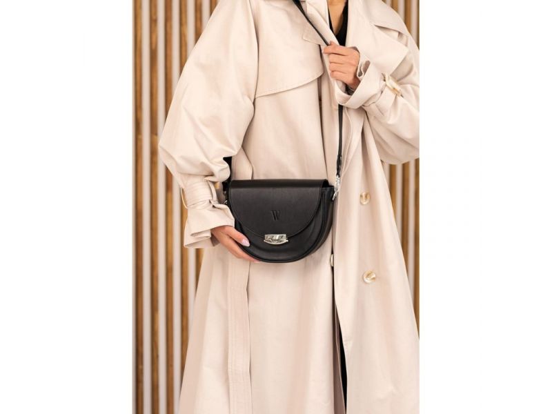 Женская кожаная сумка Kira Черная, фото 3