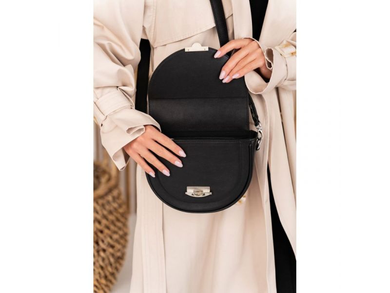 Женская кожаная сумка Kira Черная, фото 4