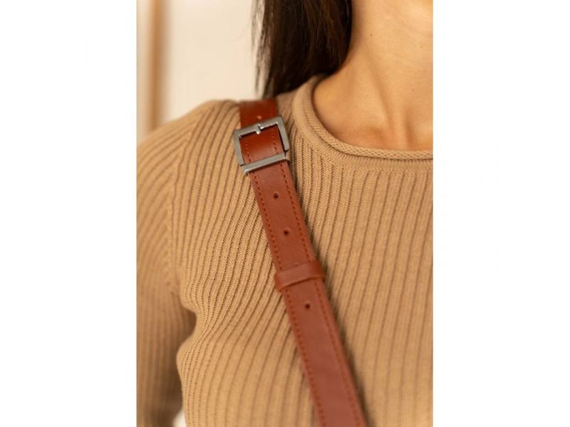 Женская кожаная сумка Kira Светло-коричневая, фото 3