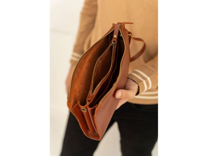 Кожаный млатч светло-коричневый краст, фото 9