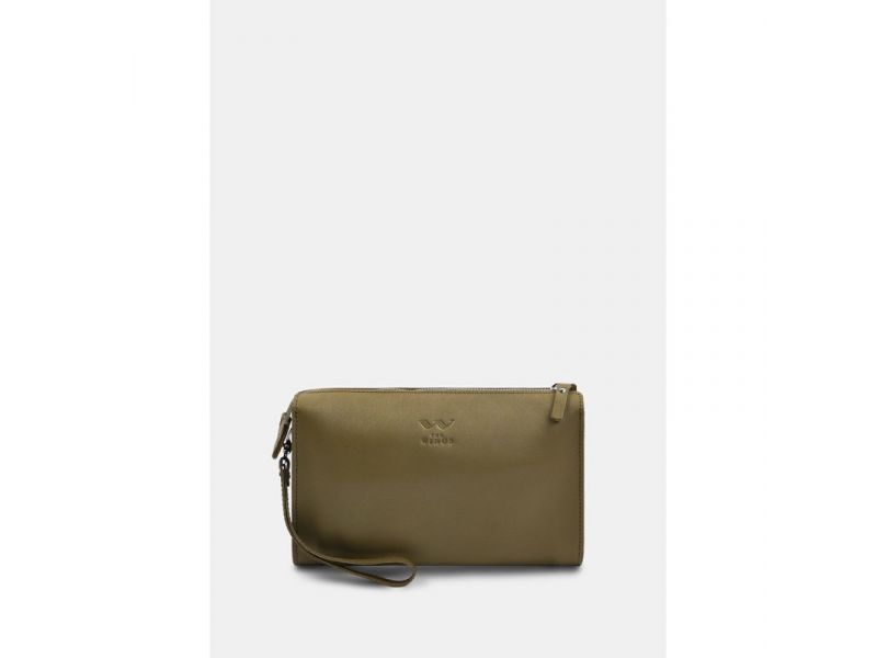 Кожаный млатч оливковый краст, фото 2