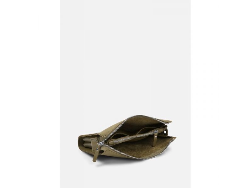 Кожаный млатч оливковый краст, фото 7