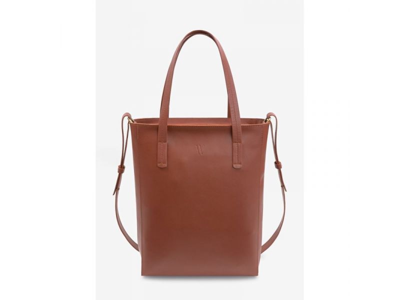 Кожаный шоппер Nancy светло-коричневый, фото 1