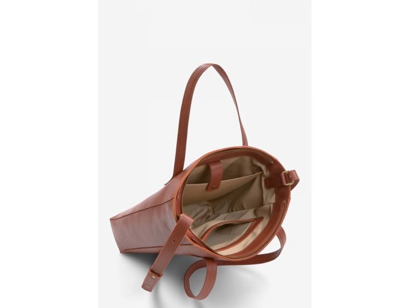 Кожаный шоппер Nancy светло-коричневый, фото 5