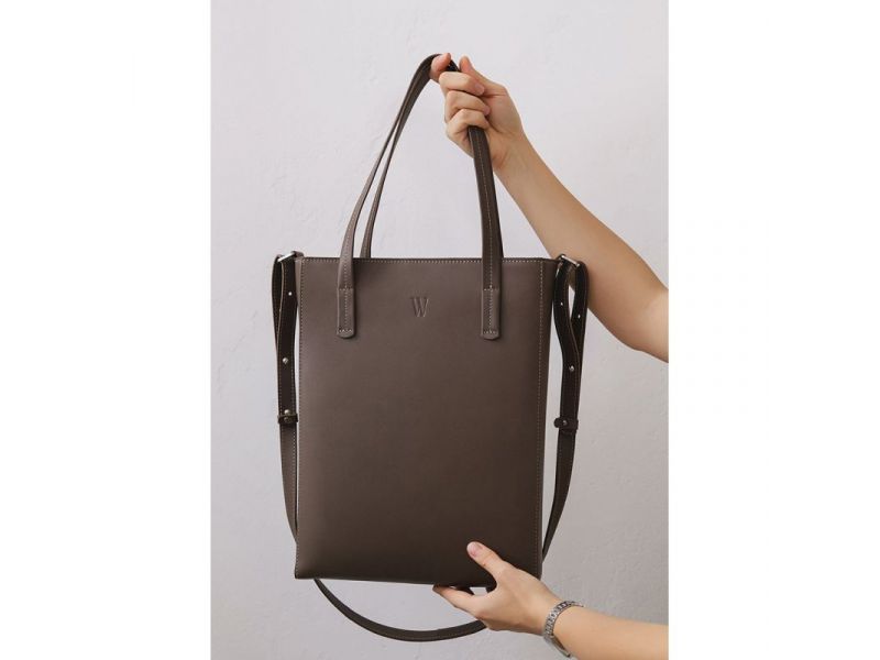 Кожаный шоппер Nancy темно-бежевый, фото 2