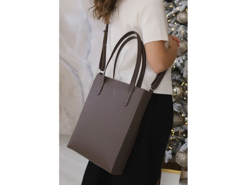 Кожаный шоппер Nancy темно-бежевый, фото 8