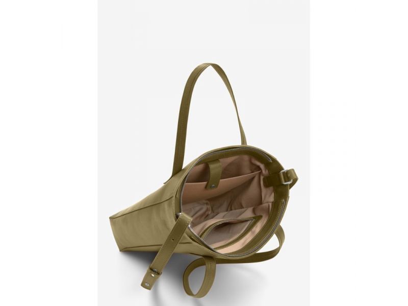 Кожаный шоппер Nancy оливковый, фото 4