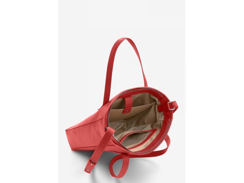 Кожаный шоппер Nancy красный, фото 4