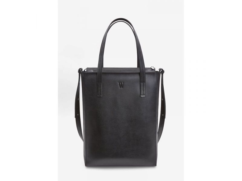 Кожаный шоппер Nancy черный, фото 2