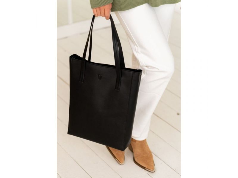 Кожаный шоппер Nancy черный, фото 9