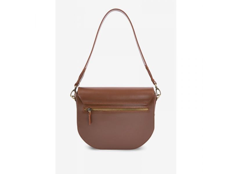 Женская кожаная сумка Ruby L светло-коричневая гладкая, фото 5