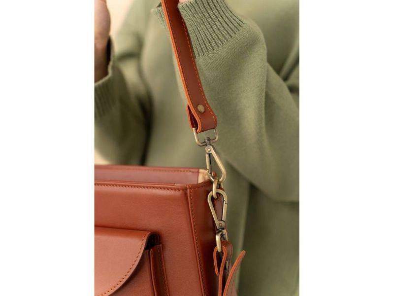 Женская кожаная сумка Stella светло-коричневая, фото 7