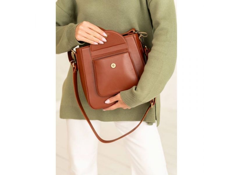 Женская кожаная сумка Stella светло-коричневая, фото 8