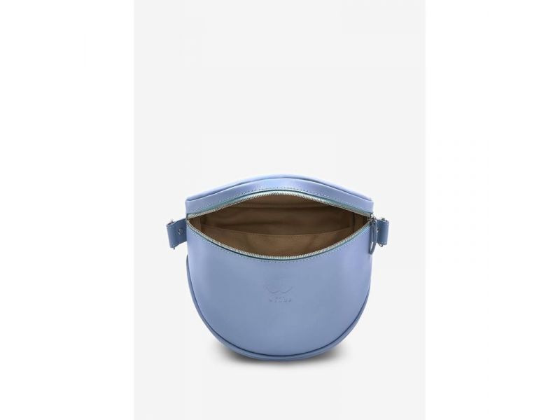 Кожаная сумка поясная-кроссбоди Vacation голубой краст, фото 5