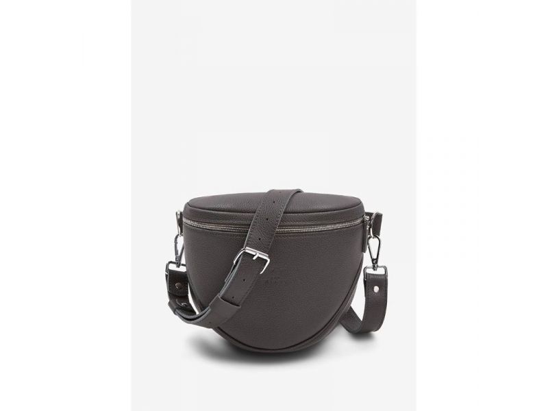 Кожаная сумка поясная-кроссбоди Vacation графит флотар, фото 1