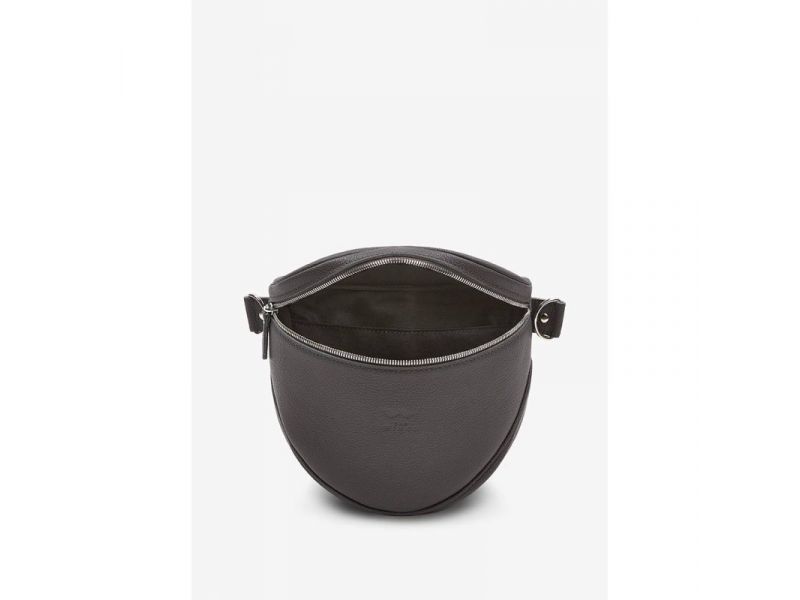 Кожаная сумка поясная-кроссбоди Vacation графит флотар, фото 5