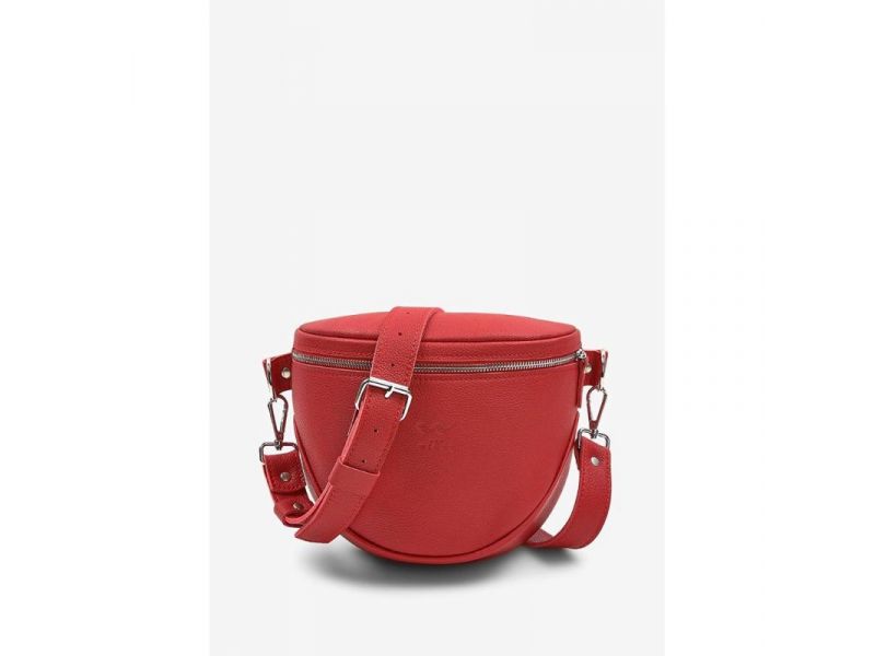 Кожаная сумка поясная-кроссбоди Vacation красная флотар, фото 1