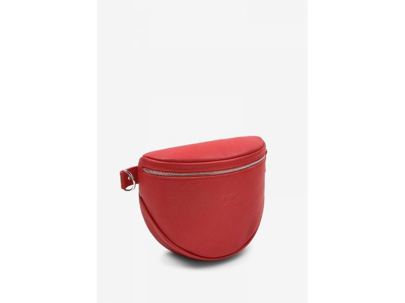 Кожаная сумка поясная-кроссбоди Vacation красная флотар, фото 3