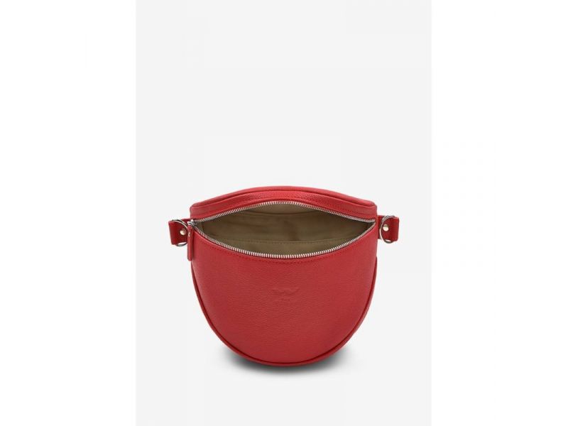 Кожаная сумка поясная-кроссбоди Vacation красная флотар, фото 5