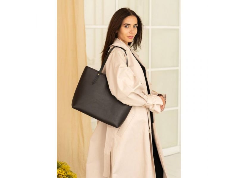 Кожаный шоппер Walker Mini коричневый краст, фото 2