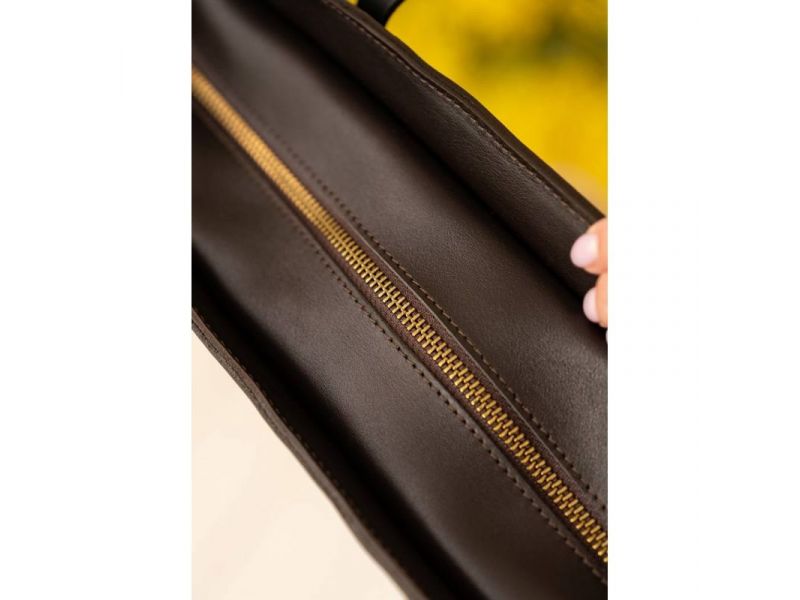 Кожаный шоппер Walker Mini коричневый краст, фото 6