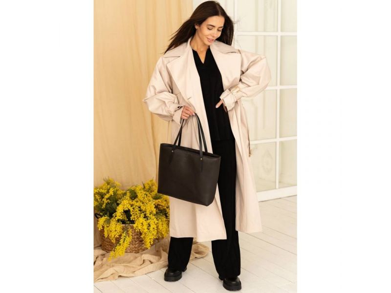 Кожаный шоппер Walker Mini коричневый краст, фото 8