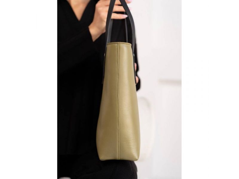 Кожаный шоппер Walker Mini оливковый краст, фото 6