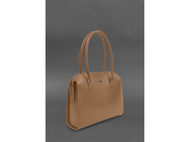 Женская кожаная сумка Business карамель Краст, фото 2