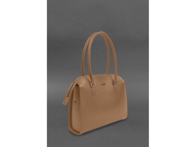 Женская кожаная сумка Business карамель Краст, фото 3