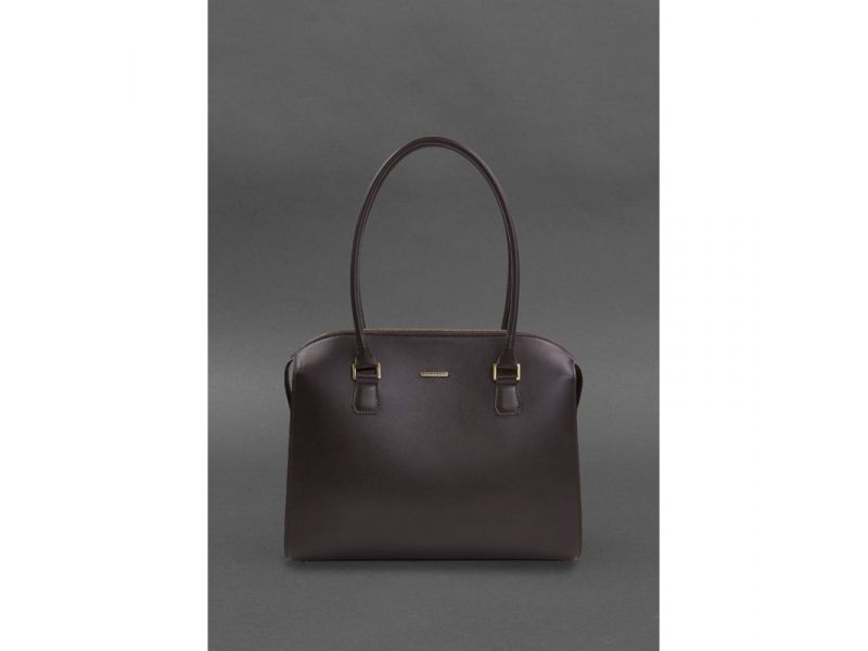 Женская кожаная сумка Business темно-коричневая Краст, фото 2