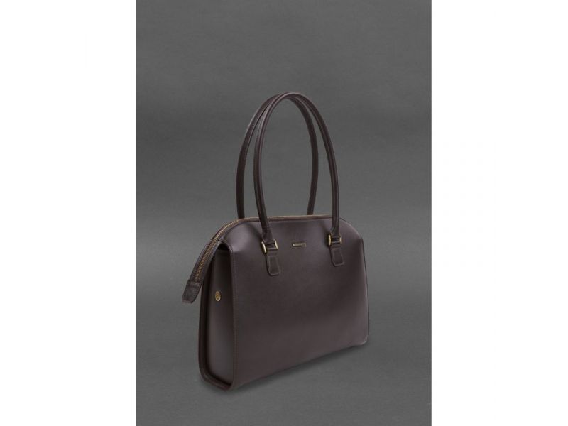 Женская кожаная сумка Business темно-коричневая Краст, фото 4