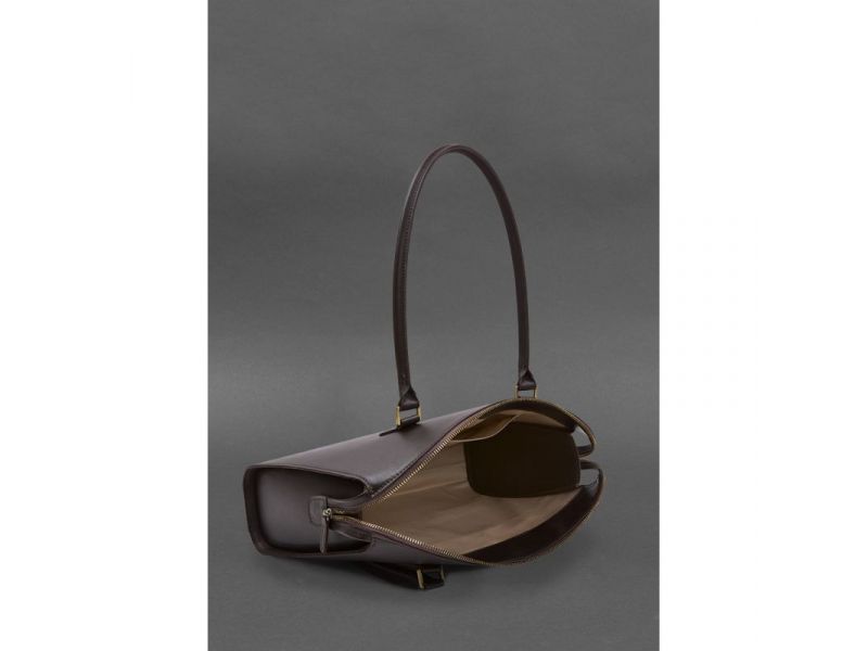 Женская кожаная сумка Business темно-коричневая Краст, фото 6