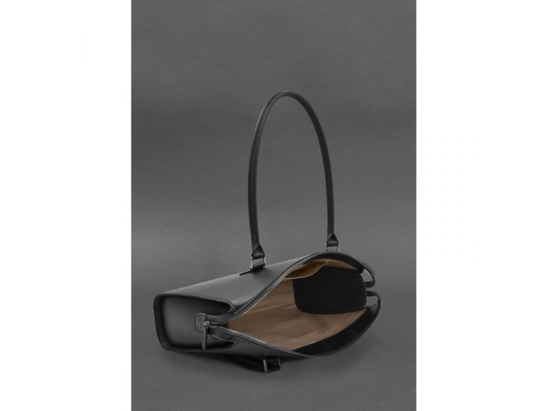 Женская кожаная сумка Business черный Краст, фото 5