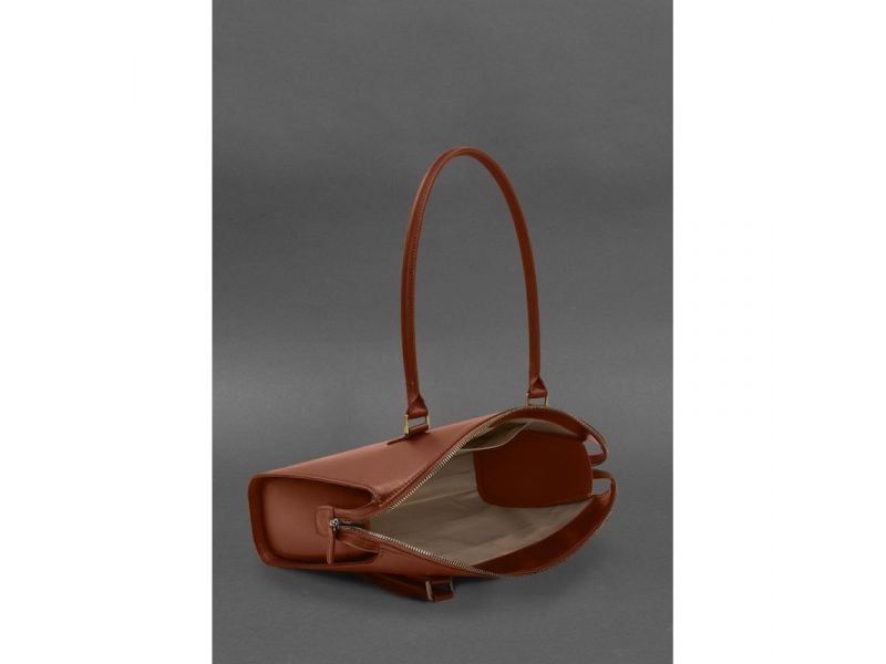 Женская кожаная сумка Business светло-коричневый Краст, фото 5