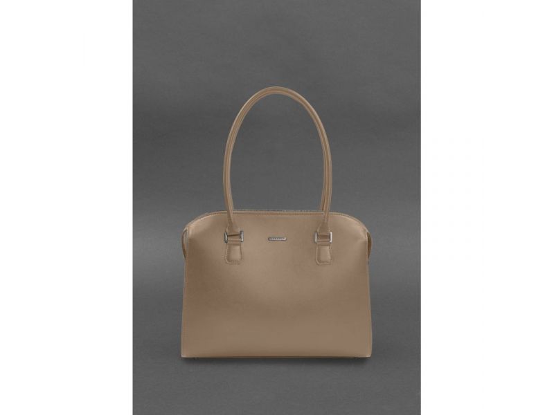 Женская кожаная сумка Business светло-бежевый Краст, фото 1