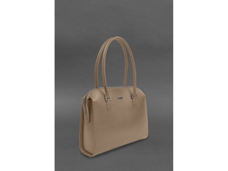 Женская кожаная сумка Business светло-бежевый Краст, фото 2