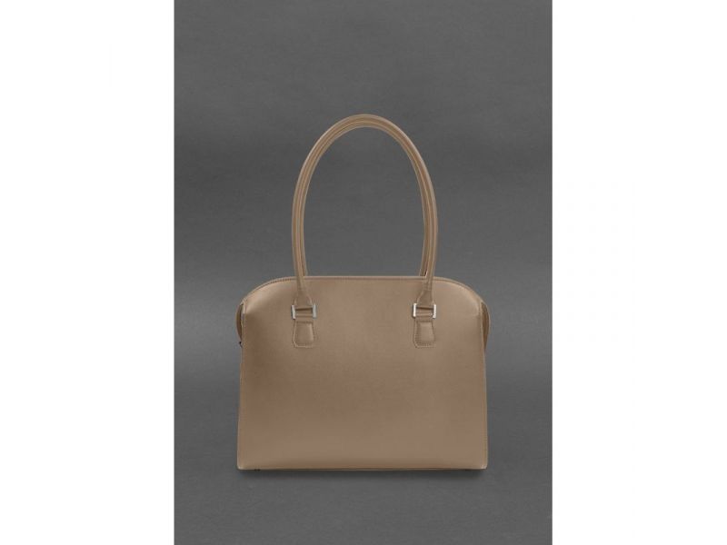 Женская кожаная сумка Business светло-бежевый Краст, фото 4