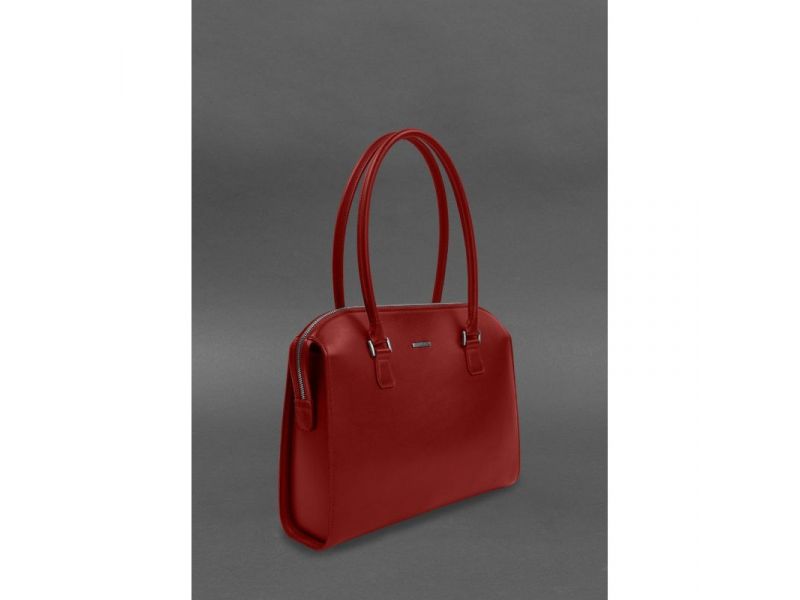 Женская кожаная сумка Business красный Краст, фото 2