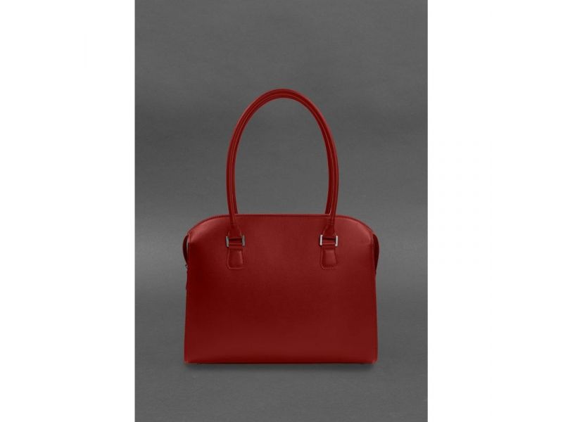 Женская кожаная сумка Business красный Краст, фото 4