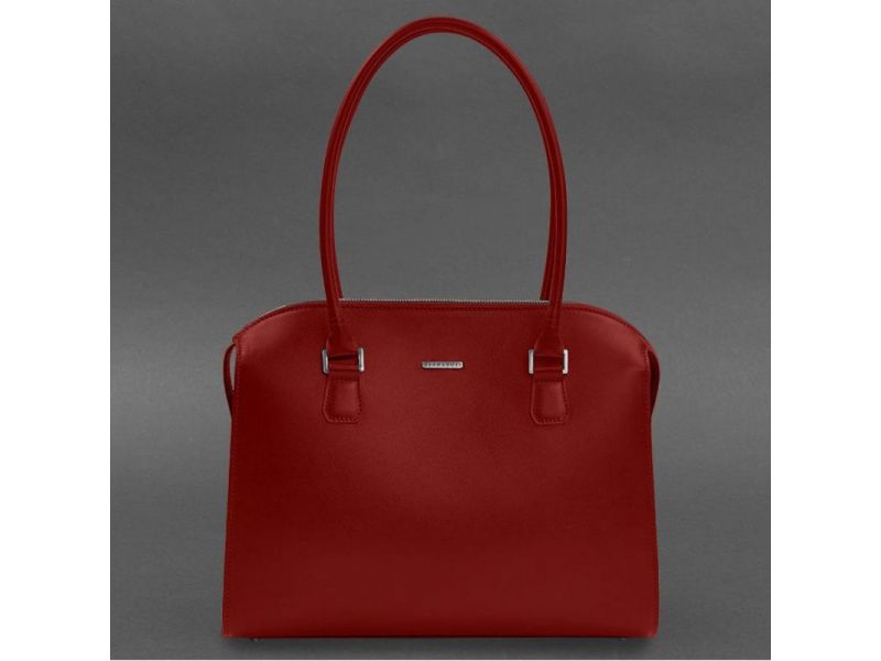 Женская кожаная сумка Business красный Краст, фото 7